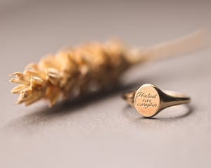 Image of 'Fluctuat nec mergitur' small signet ring (in silver or 9ct gold)