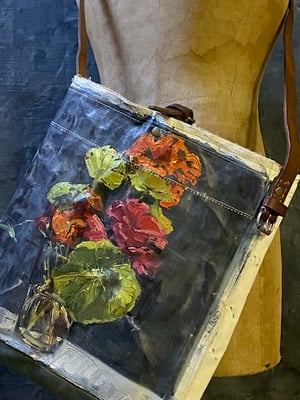 Image of one of a kind painting bag - blooms no. 11