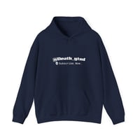 Minimal Navy Collab Death Hoodie – Subtle Gothic Streetwear Pullover