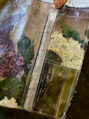 Image of one of a kind painting bag - lilac