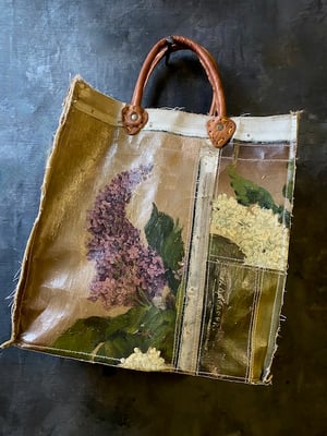 Image of one of a kind painting bag - lilac