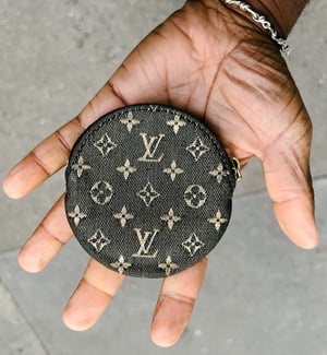 Louis Vuitton Round Denim Monogram Coin Wallet - OS
