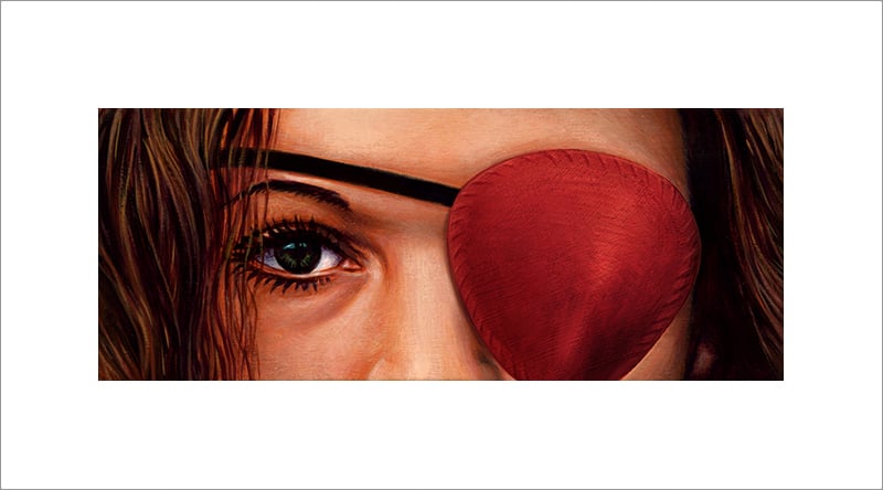 "One Eye" (red variant) - 9" x 5"  printers proof gicleé LAST COPY