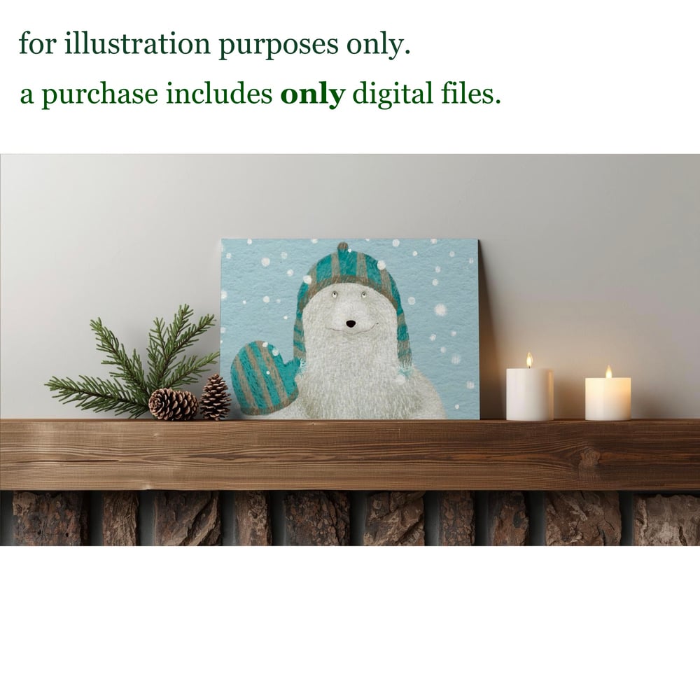 Image of Polar Bear Christmas Clip Art PNG