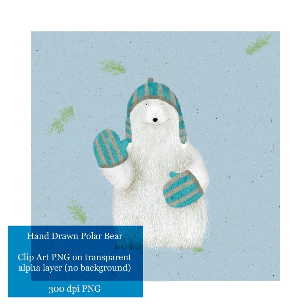 Image of Polar Bear Christmas Clip Art PNG