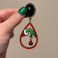 Black Gem Hand Hoop Dangles (sizes 2g-5/8)