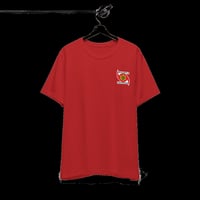 Image 4 of THE WEATHER IS HAPPENING BADGE CREW NECK UNISEX TSHIRT