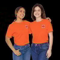 Image 2 of THE WEATHER IS HAPPENING BADGE CREW NECK UNISEX TSHIRT