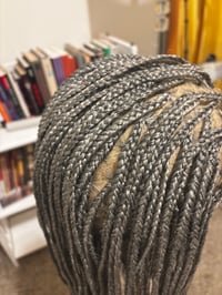 Image 4 of KNOTLESS BRAIDED WIG IN GRAY with HD LACE BY ZIONBELLALUXES