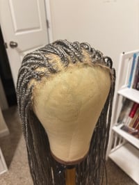 Image 1 of KNOTLESS BRAIDED WIG IN GRAY with HD LACE BY ZIONBELLALUXES