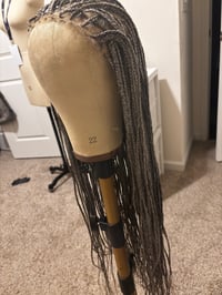 Image 2 of KNOTLESS BRAIDED WIG IN GRAY with HD LACE BY ZIONBELLALUXES