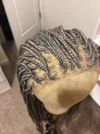 Image 3 of KNOTLESS BRAIDED WIG IN GRAY with HD LACE BY ZIONBELLALUXES