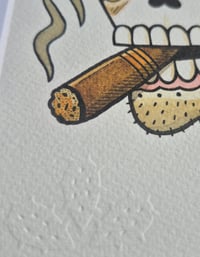 Image 2 of Calavera con Cigarro Original Artwork
