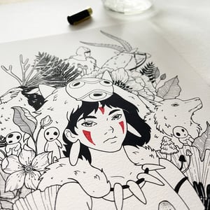 Image of Mononoke Hime, limited-edition fine art print