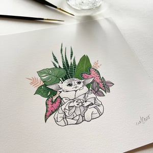 Image of Botanical Grogu, limited-edition fine art print