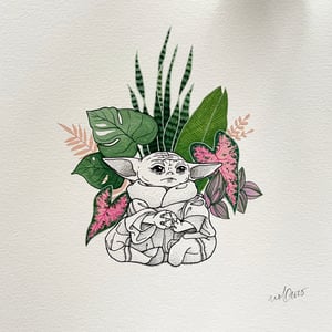 Image of Botanical Grogu, limited-edition fine art print