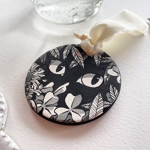 Image of Amongst the Clover, hand-painted ceramic bisque ornament