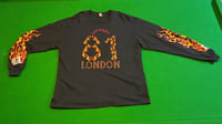 Image 1 of Support 81 London flame long sleeved Jumper Black