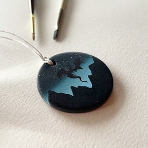 Image of Evening's Light, hand-painted ceramic bisque ornament