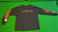 Image 2 of Support 81 London flame long sleeved Jumper Black
