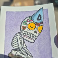 Image 4 of Dunce Calavera Original Artwork ACEO 