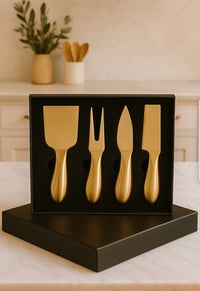 Gold Stainless Steel Cheese Knife Set — Set of 4