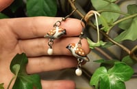 Image 1 of PREORDER gay house sparrow family earrings