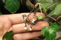 Image 2 of PREORDER gay house sparrow family earrings