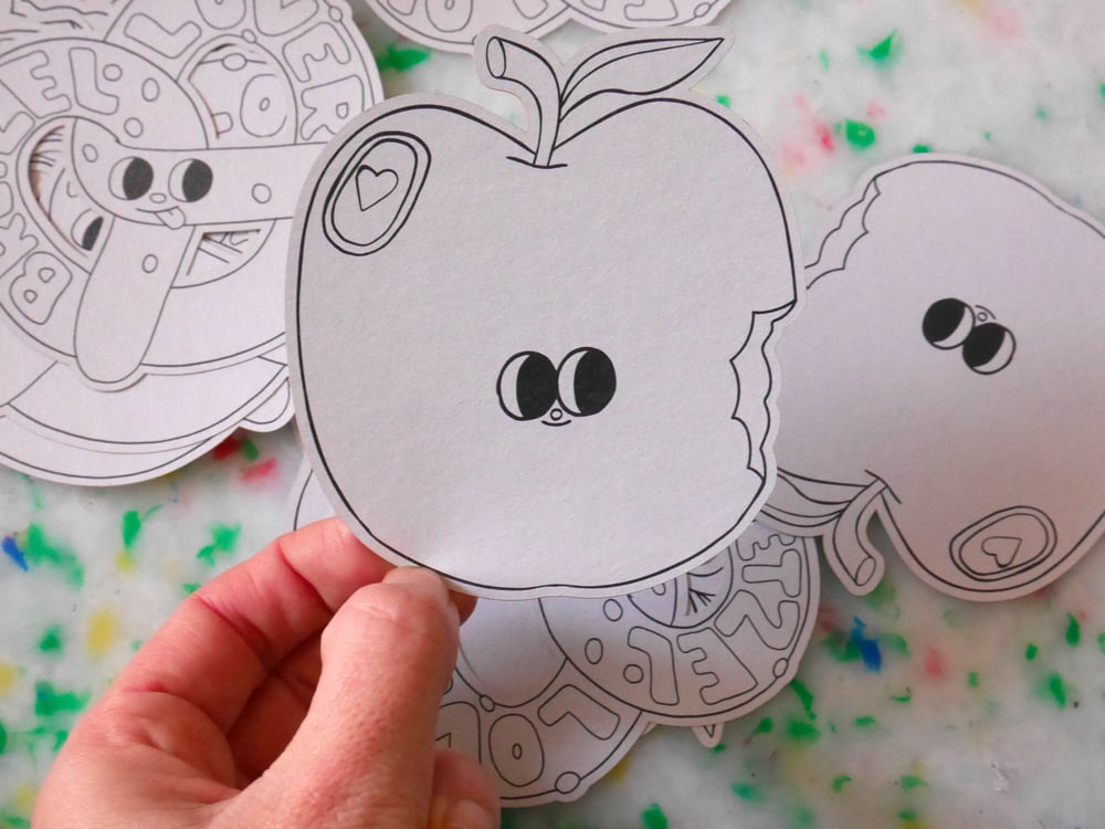 Image of BIG COLORING STICKER -  APPLE