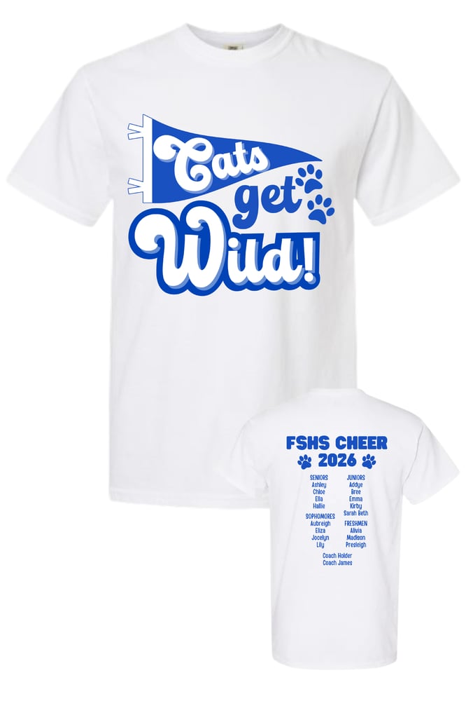 Image of FS WINTER CHEER CATS GET WILD (WHITE FRONT AND BACK)