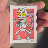 Image 2 of Diablito Calavera Original Artwork ACEO 