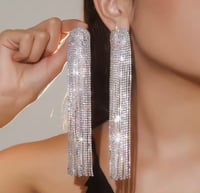 Image 1 of Crystal tassel earrings