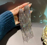 Image 2 of Crystal tassel earrings