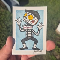 Image 1 of Mime Calavera Original Artwork ACEO 