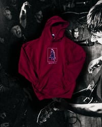 Lilac on Red/Burgundy Hoodie