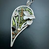 Image 2 of Trillium in Leaf Pendant 