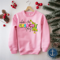 Image 2 of When I Feel Grinchy I Pray Christmas Sweatshirt | Christian Crewneck