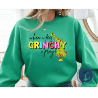 Image 4 of When I Feel Grinchy I Pray Christmas Sweatshirt | Christian Crewneck
