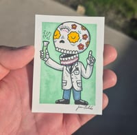 Image 1 of Science Calavera Original Artwork ACEO 