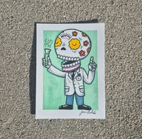 Image 2 of Science Calavera Original Artwork ACEO 
