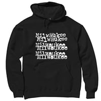 Image 1 of milwaukee typewriter, sausage king, get shit done hoodies