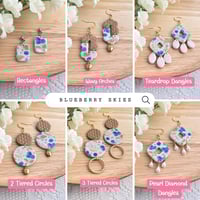 Image 2 of Blueberry Dangly Earrings | Polymer Clay Fruit Jewelry