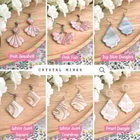 Image 2 of Gemstone Crystal Dangly Clay Earrings