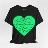 Image 4 of Tis the Season Holiday Heart T-Shirt, Christmas Tee, Festive T-Shirt