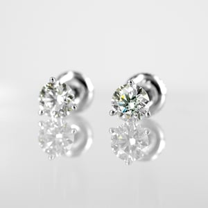 Image of 14ct White Gold Lab Diamond Stud Earrings. 1.02ct EVS1 XXX Total Weight. TP4