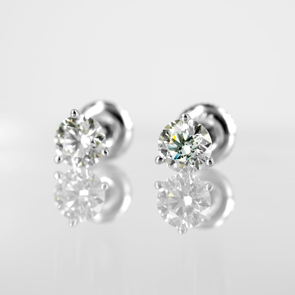 Image of 14ct White Gold Lab Diamond Stud Earrings. 1.02ct EVS1 XXX Total Weight. TP4