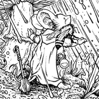 Image 3 of Mushroom Shelter in the Rain Original Art