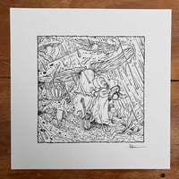 Image 2 of Mushroom Shelter in the Rain Original Art