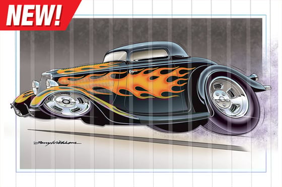 Image of NEW! "Hot Rod Heat" Print: 18 x 12"