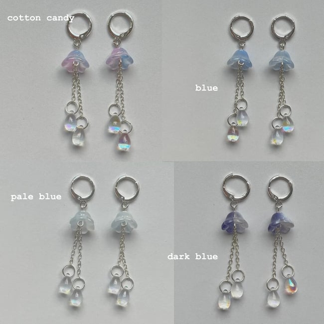 aquatic glass jellyfish earrings